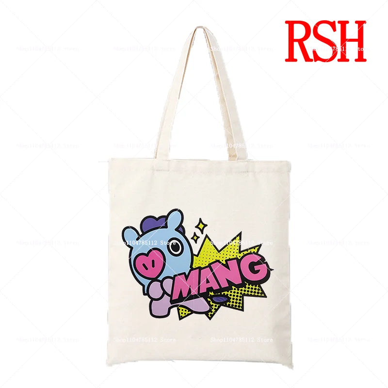 BT21 Mang Tote Bag — Official J-Hope Masked Horse Canvas Bag