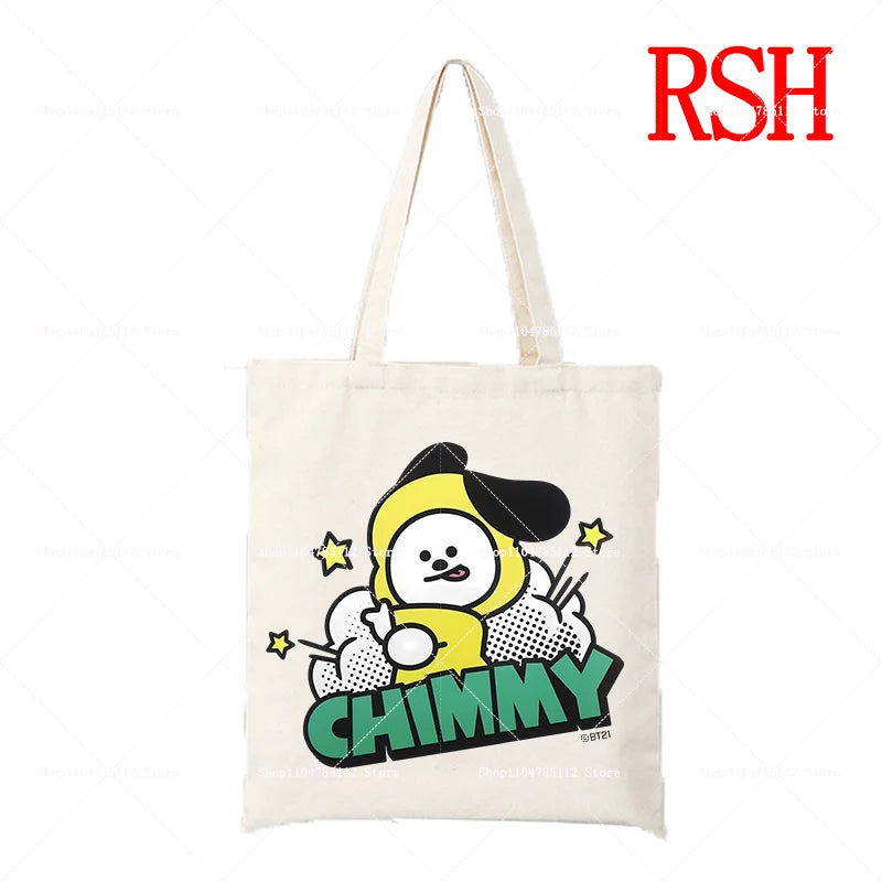 BT21 Tata Pop Tote Bag — Official V Pop Art Alien Canvas Bag