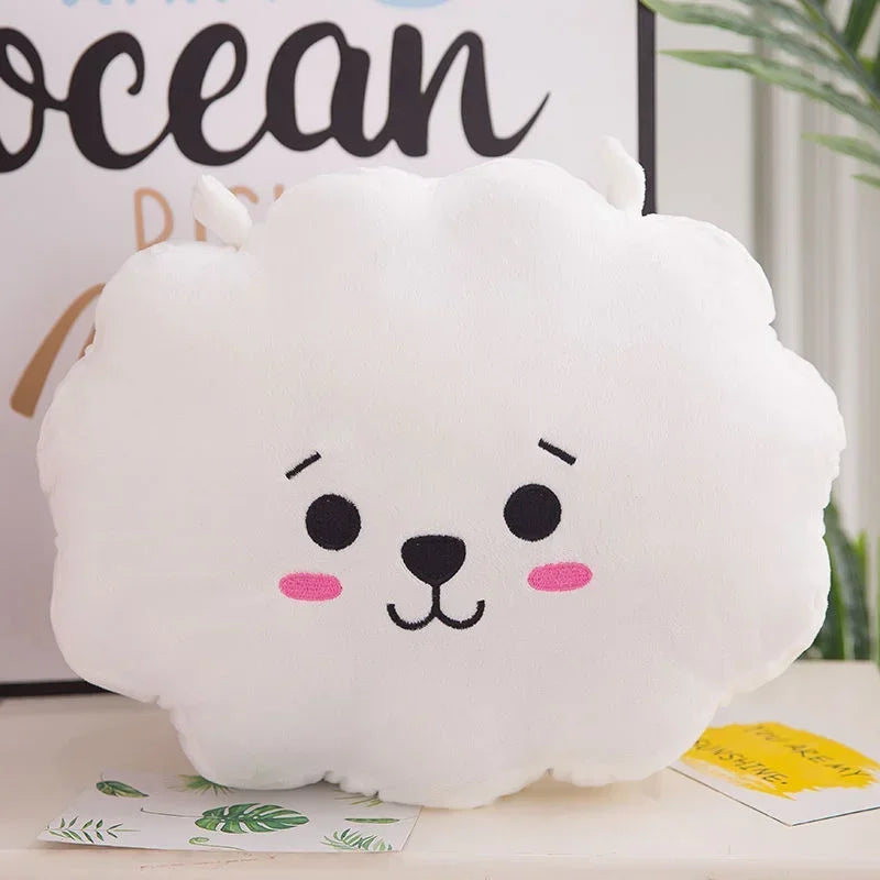 Coussin Peluche RJ BT21 30cm — Alpaga Crème Kawaii