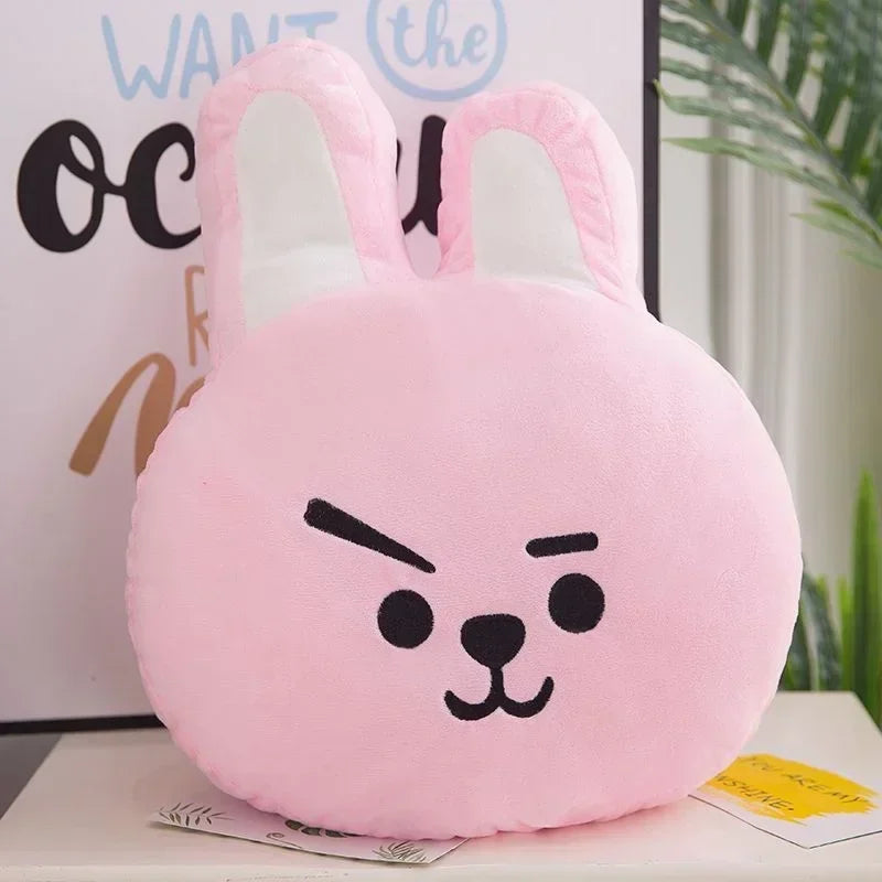 Coussin Peluche Cooky BT21 30cm — Lapin Rose Kawaii