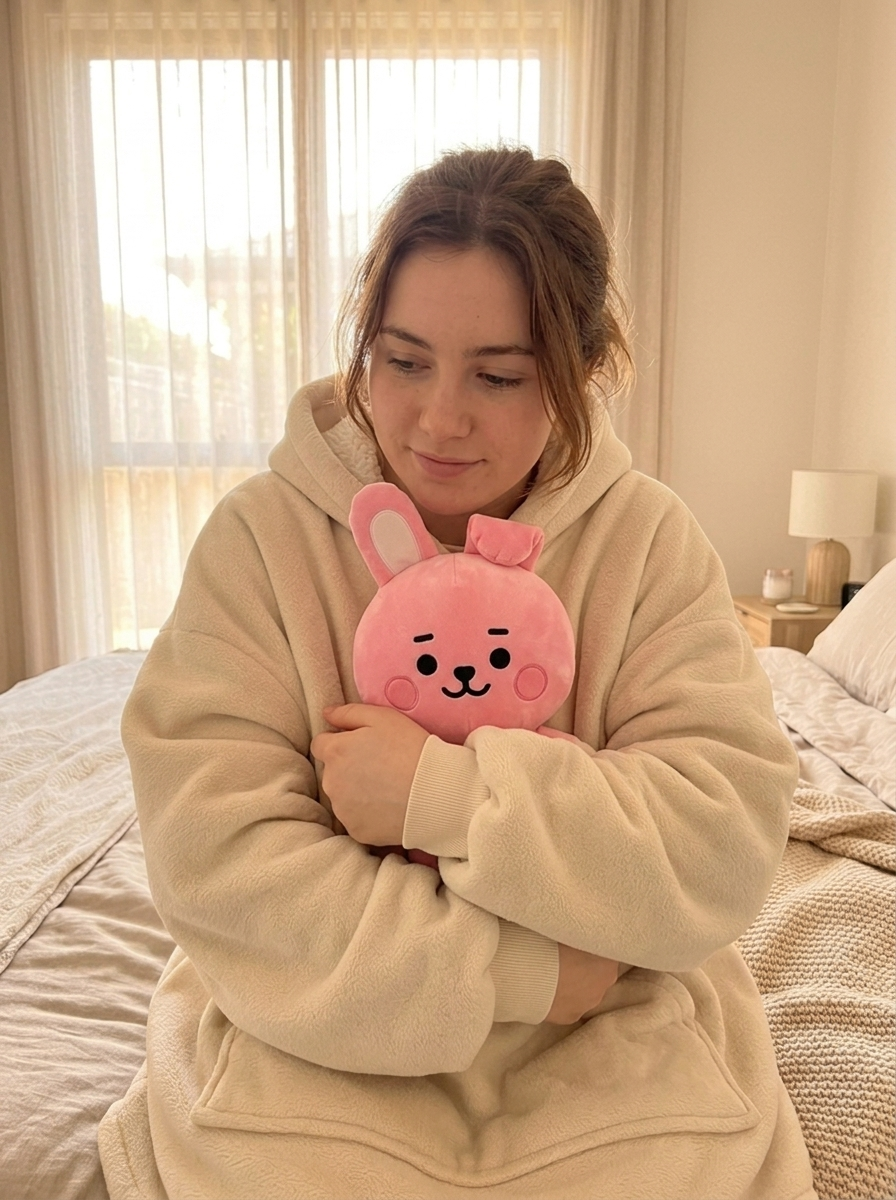 Cooky BT21 Plush — Official Jungkook Pink Bunny Stuffed Animal